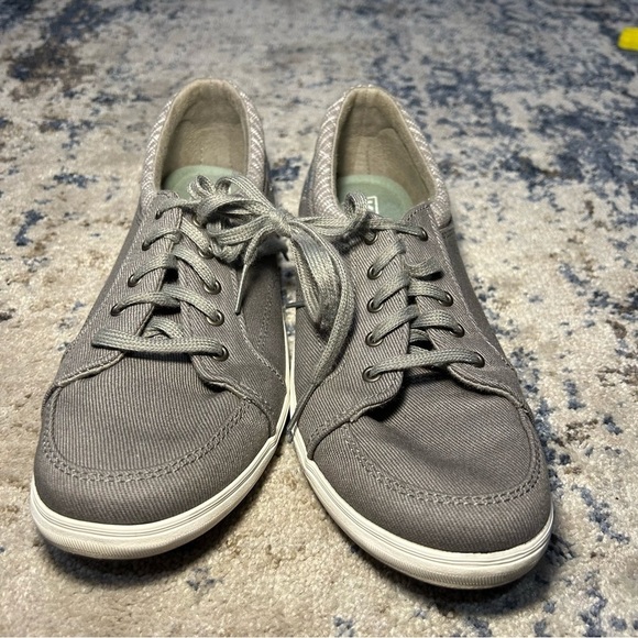 Keds Gray Center II Cotton Slub Lace-Up Sneakers Size 8 - Picture 2 of 10